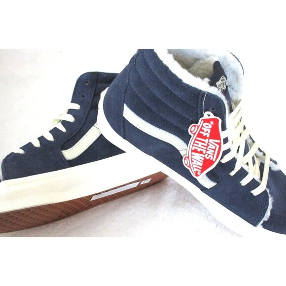 Vans Men's Sk8-Hi Cozy Hug Lined Parisian Night Blue White shoes Sizes NIB - Picture 4 of 5